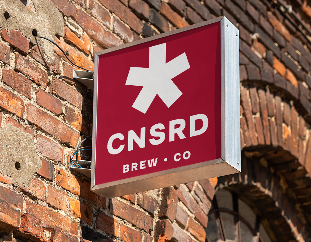 Censored Brew Co square tap room signage