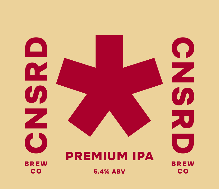 Censored Brew Co Premium IPA beer can flat design front side