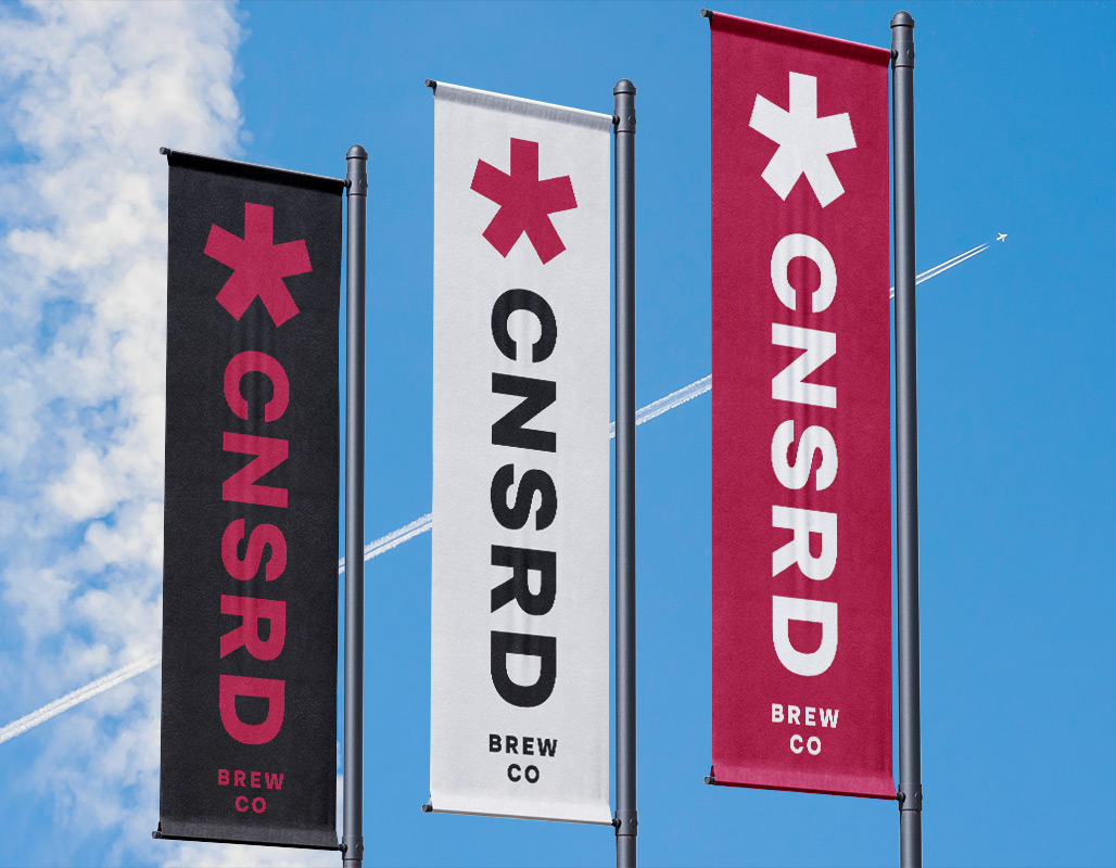 Censored Brew Co branded promotional flags