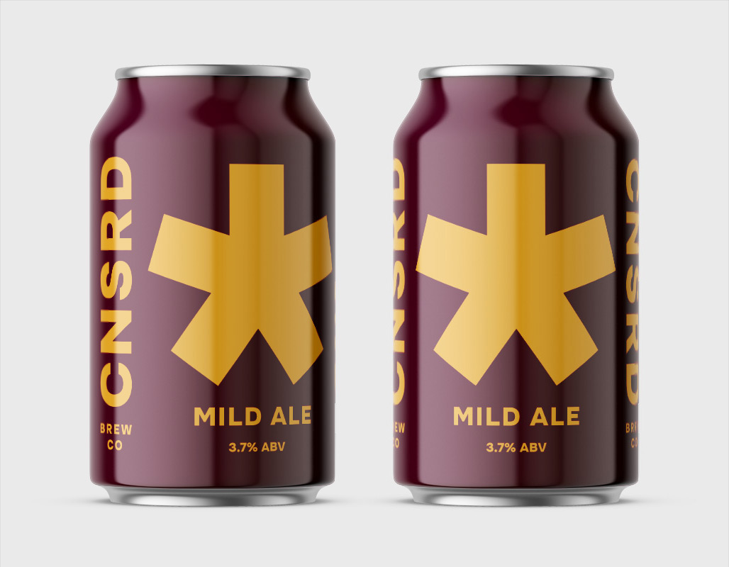 Censored Brew Co Mild Ale beer can flat design front side