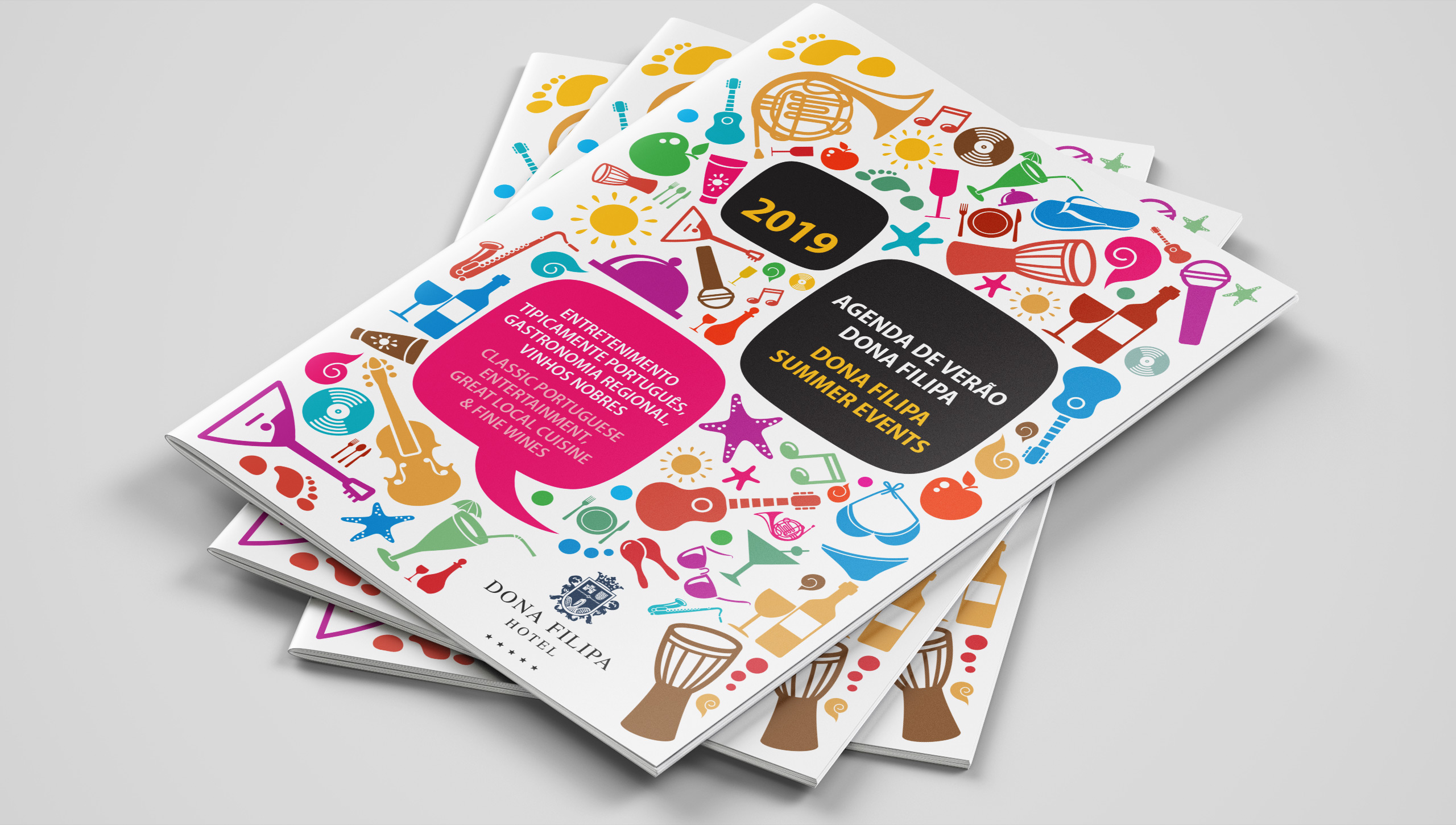Dona Filipa Summer brochure cover stack compilation